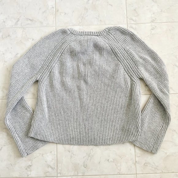 L.A. Hearts Lace Up V-Neck Gray Pullover Sweater Women Medium (M) - Picture 6 of 6